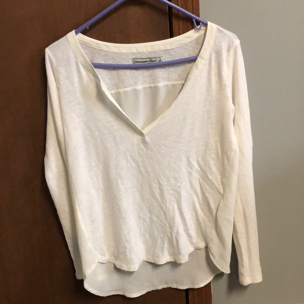 Abercrombie & Fitch white long sleeve top